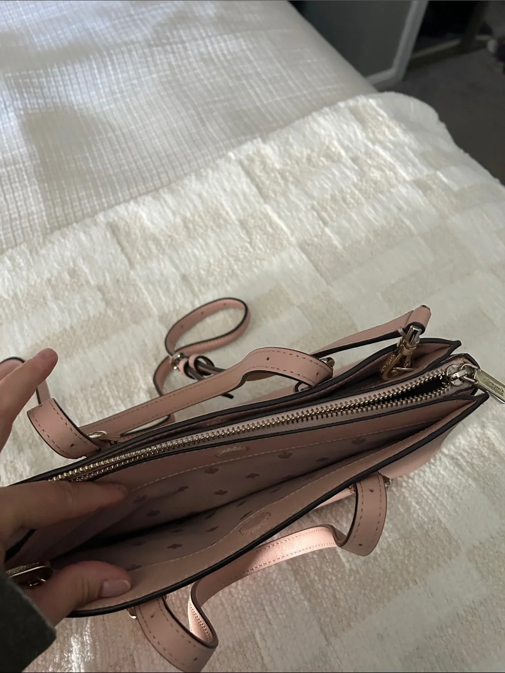 kate spade Powder Pink Leather Satchel with Gold Hardware